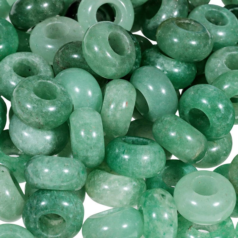 SUNYIK Green Aventurine Large Hole (6mm) Rondelle Loose Charms European Bead fits Bracelet,Jewelry Makings Pack of 20 - Image 5